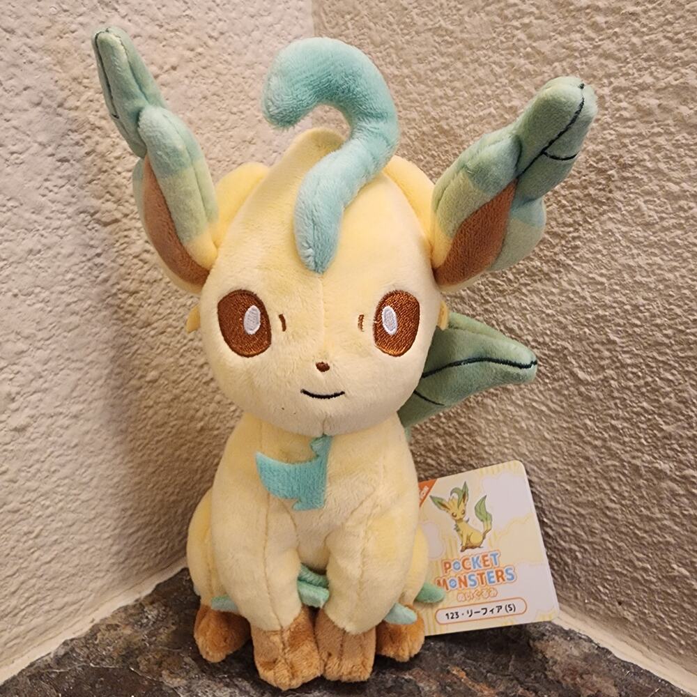 Plush - Leafeon, 8-inch (NEW) - Pokemon - Sanei - Nintendo